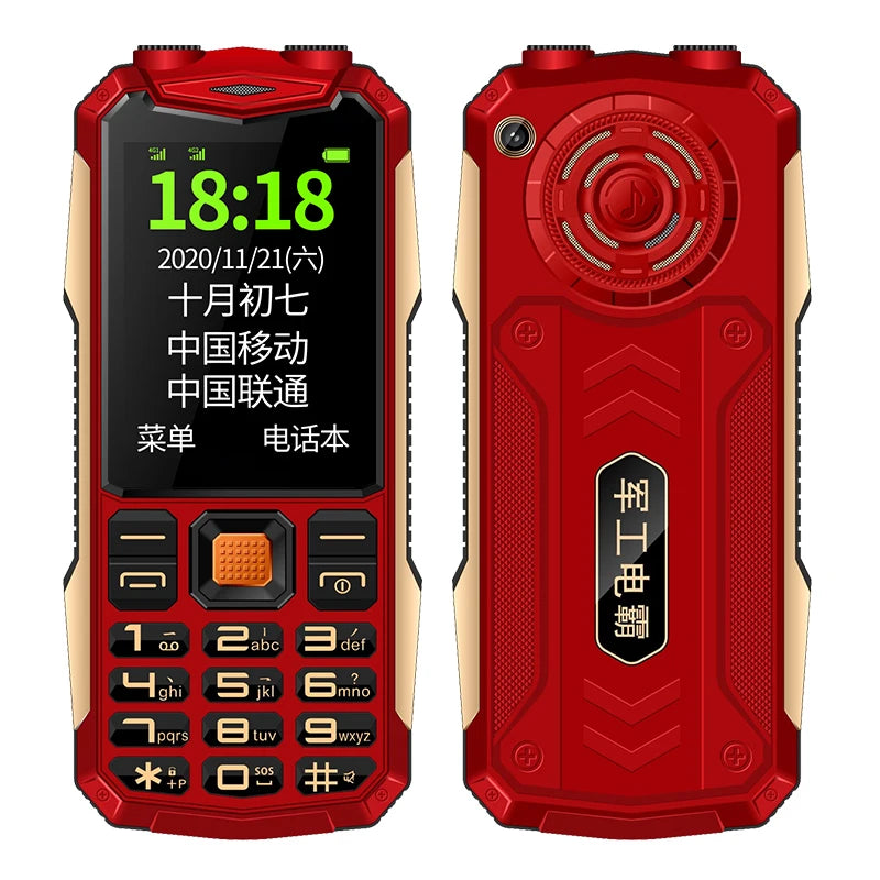 Mobile Phone Durable Rugged Outdoor Power Bank Slim Size Big Battery SOS Call Quick Dial Loud Sound Two Torch Camera