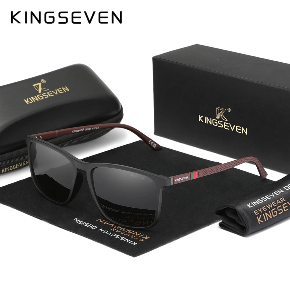 KINGSEVEN Men Sunglasses Polarized Anti-Glare Mirror Lens Rectangle Women UV400 Outdoor Sports Eyewear