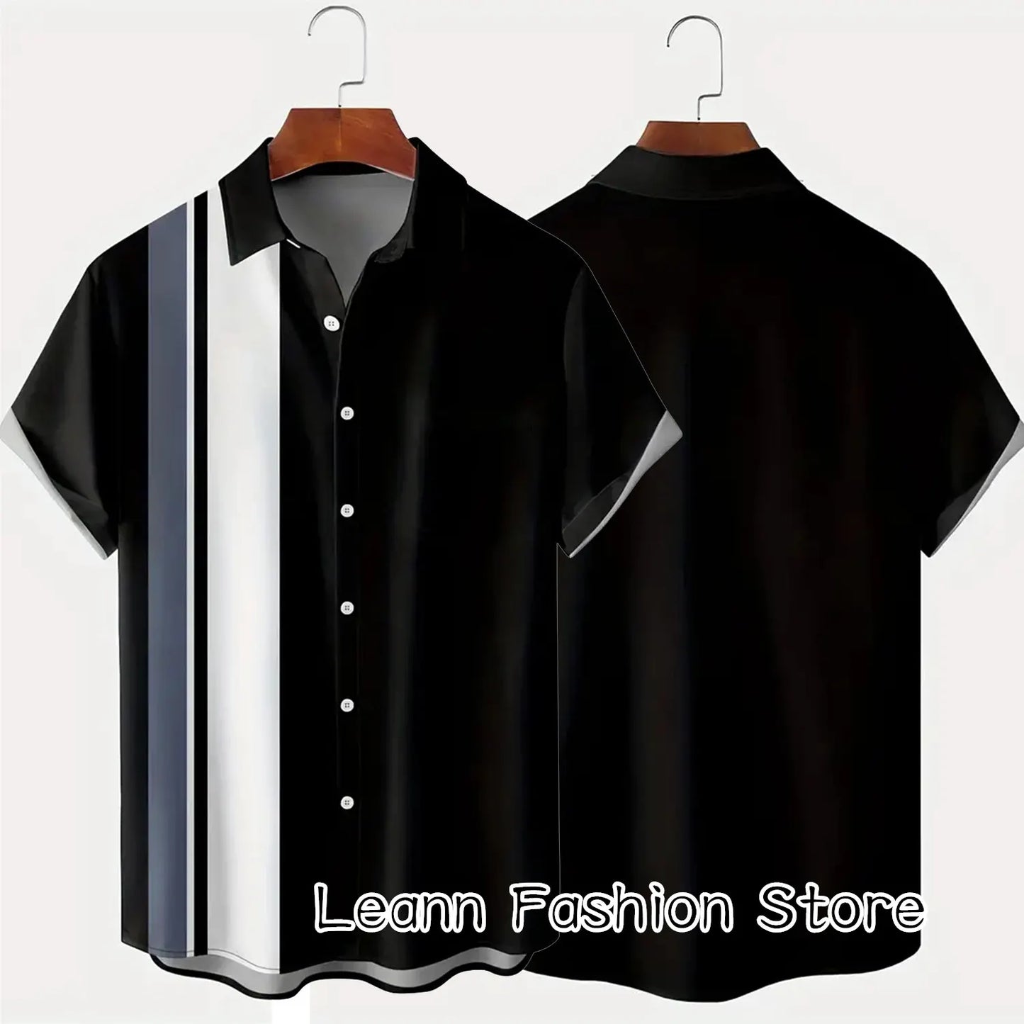 Men Summer Poker Symbol Stripe Print Shirt Casual Beach Short Sleeve Clothing Male Button Lapel Collar Fashion Leisurewear