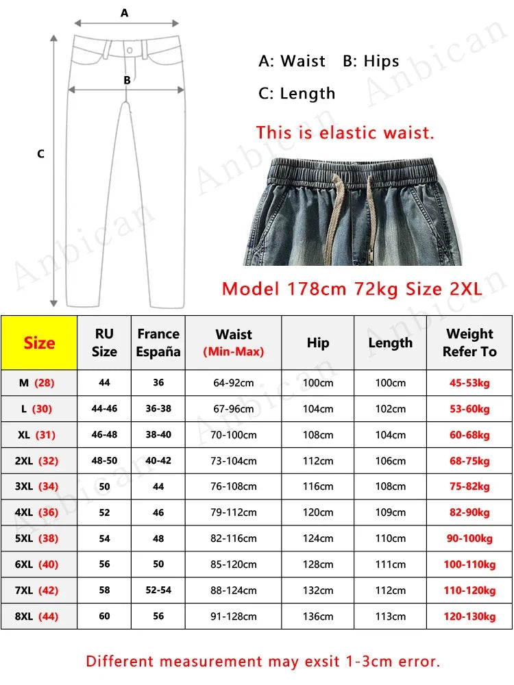Summer men's jeans with flip pockets  thin and lightweight denim work pants  large size wide leg loose jeans  straight leg pants