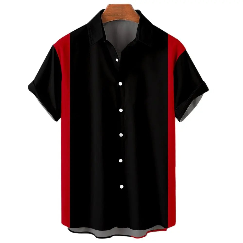 New Hawaiian Shirts for Men Casual Button Down Short Sleeve Unisex Striped 3D Print Summer Beach European Size S to 5XL