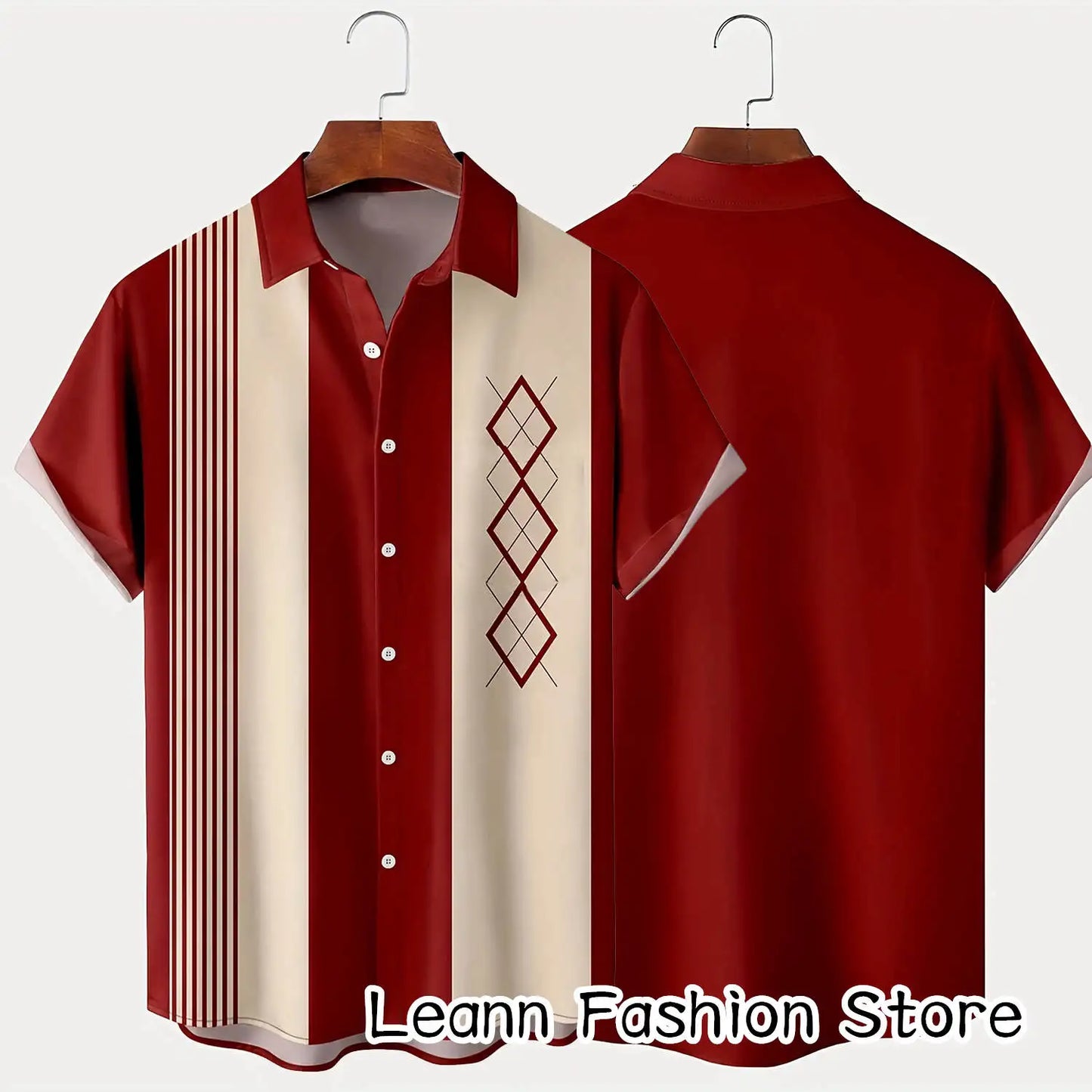 Men Summer Poker Symbol Stripe Print Shirt Casual Beach Short Sleeve Clothing Male Button Lapel Collar Fashion Leisurewear