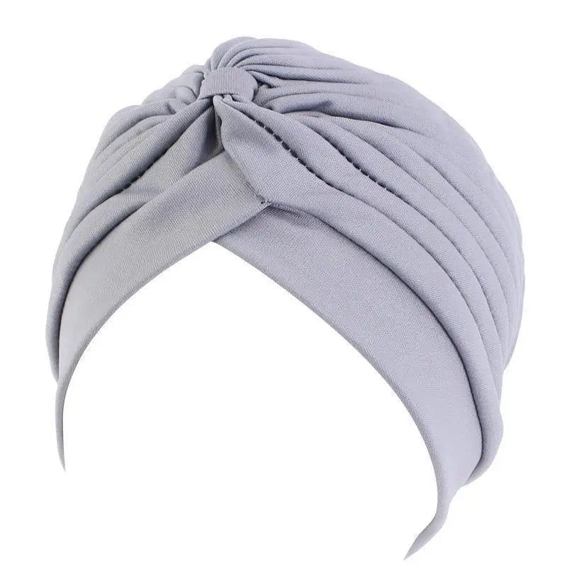 Twist Turban Caps Women Knot Muslim Hijab Shiny Indian Hat Sleep Night Cap Casual Solid Color Headscarf Stretch Head Wrap