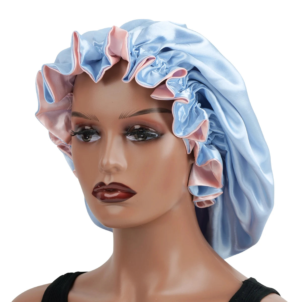 Reversible Double-Layered Lace Hair Bonnet for Women & Men | Breathable Night Cap for Sleeping, Curly Hair Protection
