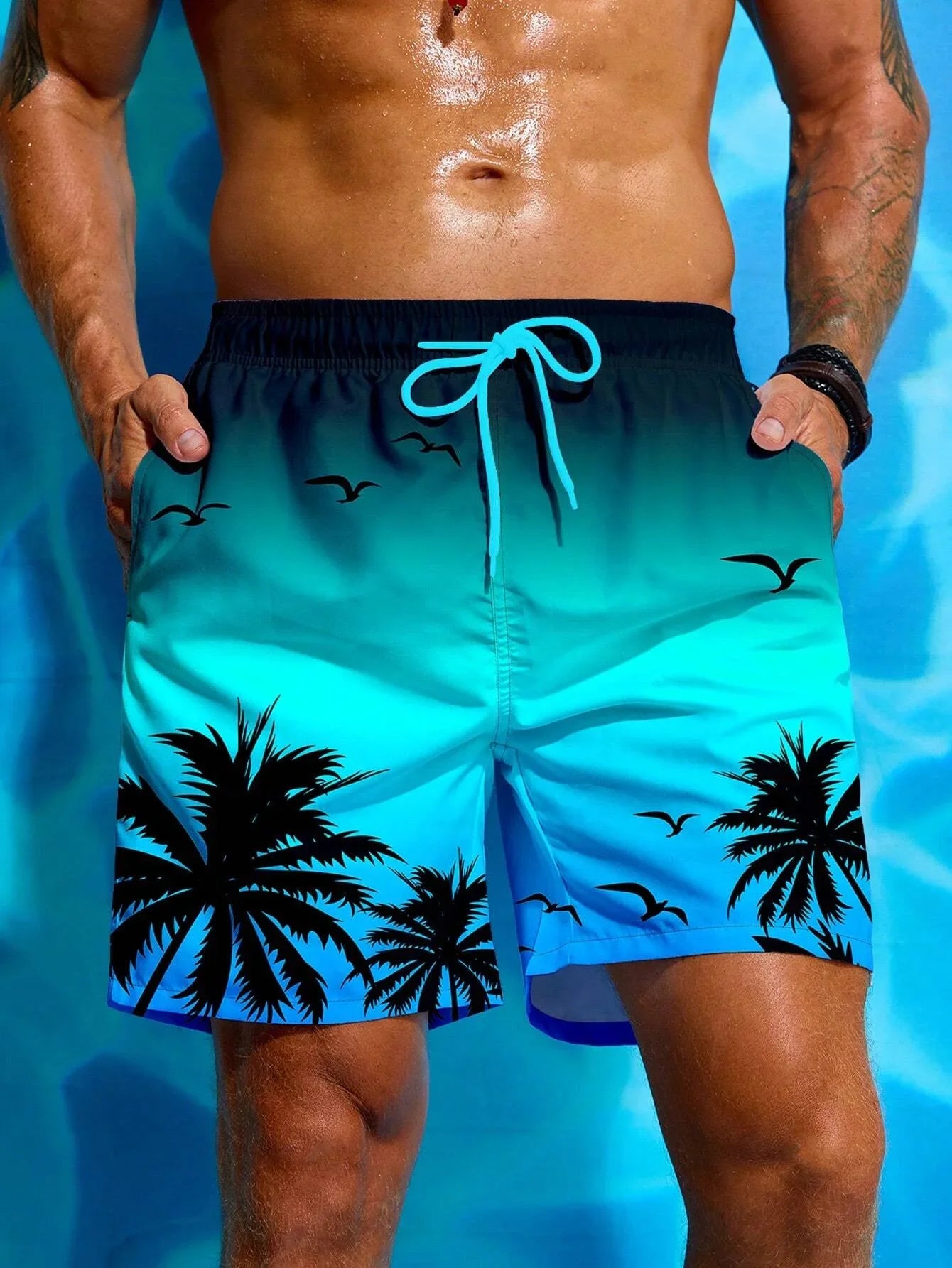 2025 Summer Hawaiian Beach Shorts Holiday Casual Colorful Plaid Print Sportswear Quick Drying Trunks Ice Shorts Hawaii Swimsuit