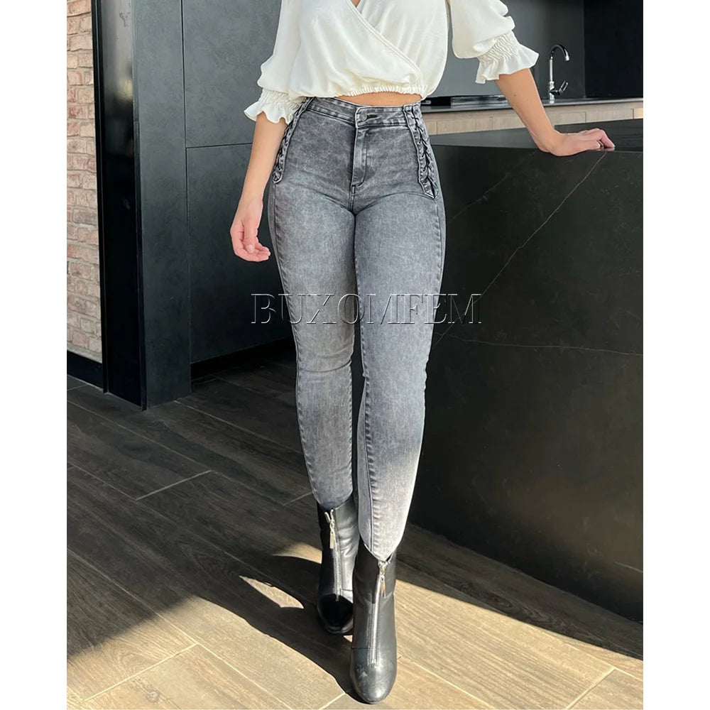 Fashion Sexy High Waist Slim Fit  Jeans for Women 2024 New Version Zipper Fly Perfect Hip to Body Adjustable Butt Lifter Pants