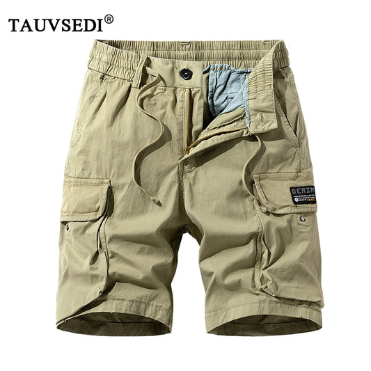 Summer Men Cotton Cargo Shorts Mens Jogger Sport Casual Beach Shorts Man Bermuda Streetwear Outdoor Fashion Shorts Pants Trouser