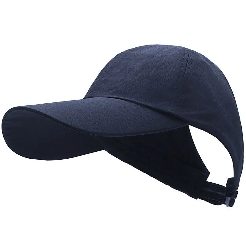 Summer New Ponytail Quick-Drying Sunscreen Hat Fisherman Hat Women Shade Cap Uv Protection Soft Top Hat