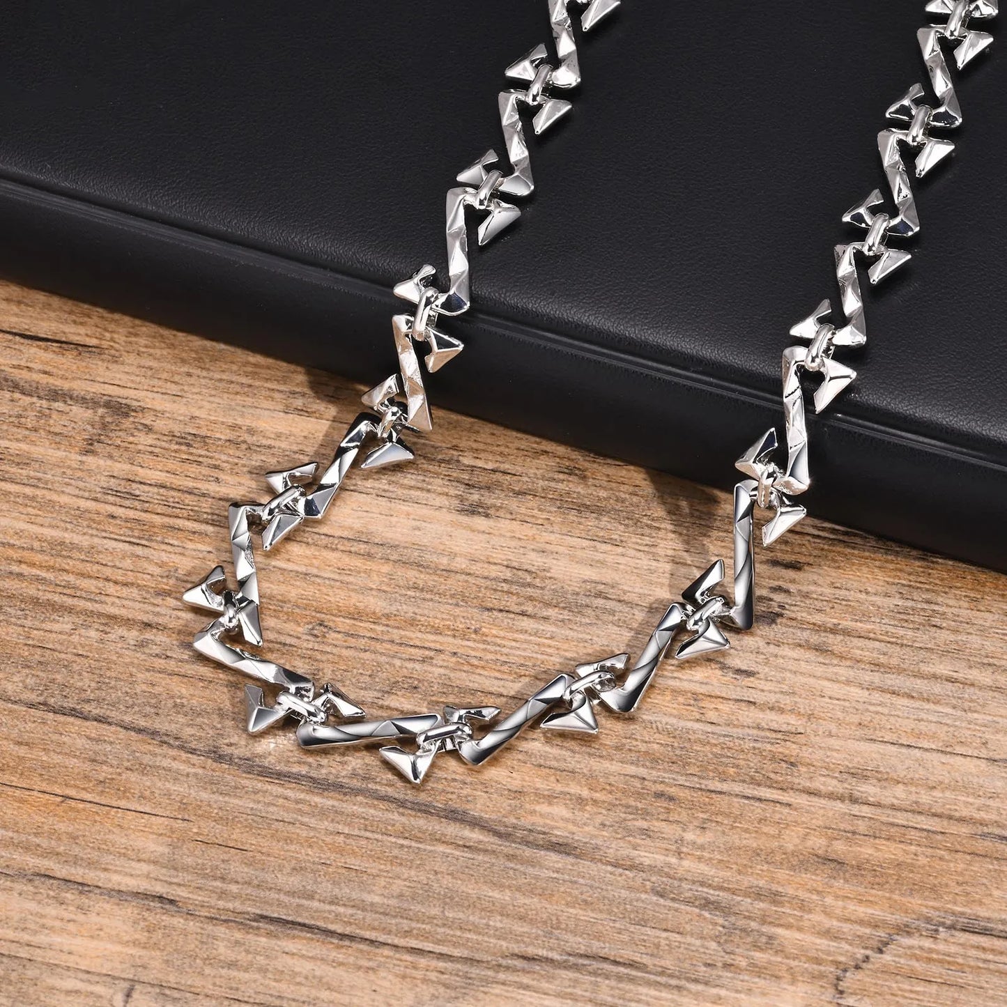 Mprainbow Mens Letter Z Shaped Chain Necklaces for Boys,Valentine's Father's Day Birthday Party Gifts for Him Jewelry