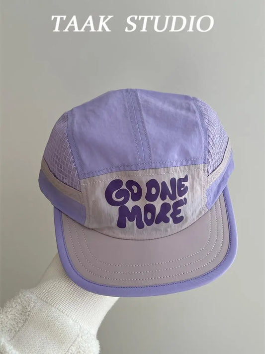 Light Thin Purple Quick-drying Soft Top Short Brim Baseball Cap Women Summer Sunscreen Sunshade Breathable Camping Cycling Cap