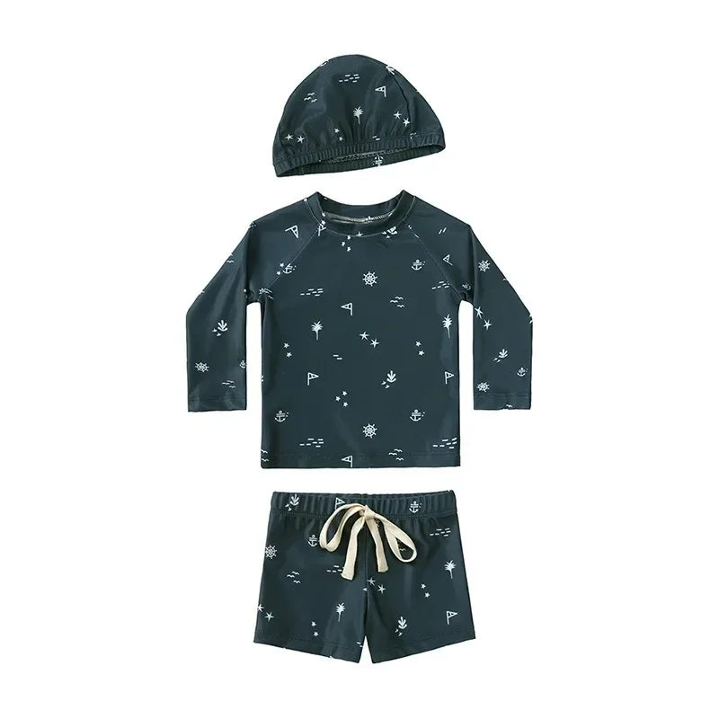 Cute Baby Boys Girls Bikinis Set 2025 Summer Children Beach Wear Ruffle Kids Swimsuit Bathing Suit Printed Swimwear Monokini