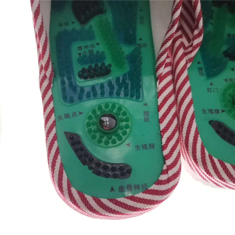Acupuncture Foot Massage Slippers Health Shoe Shiatsu Magnetic Sandals Acupuncture Healthy Feet Care Massager Magnet Shoes