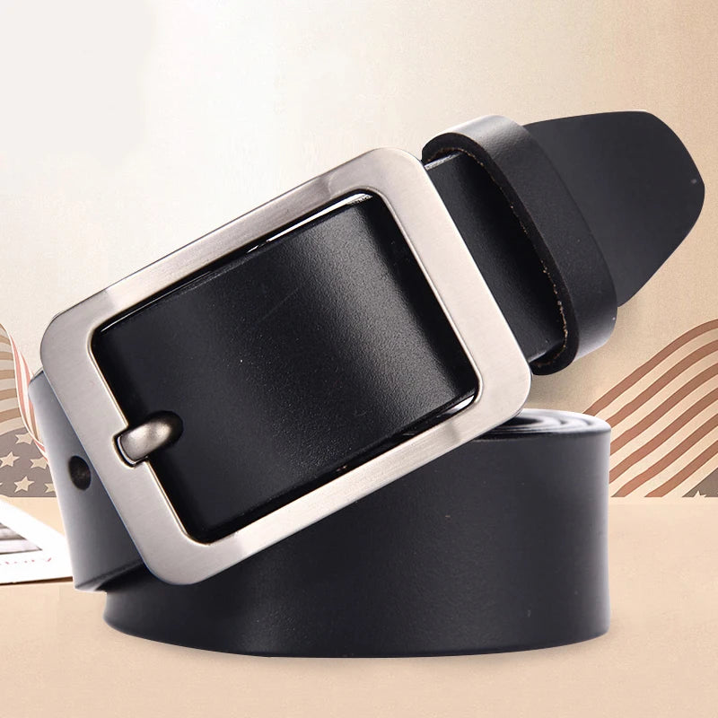 Japanese style buckle simple belt men's belt new large size 100-130cm vintage needle buckle men's belt high quality