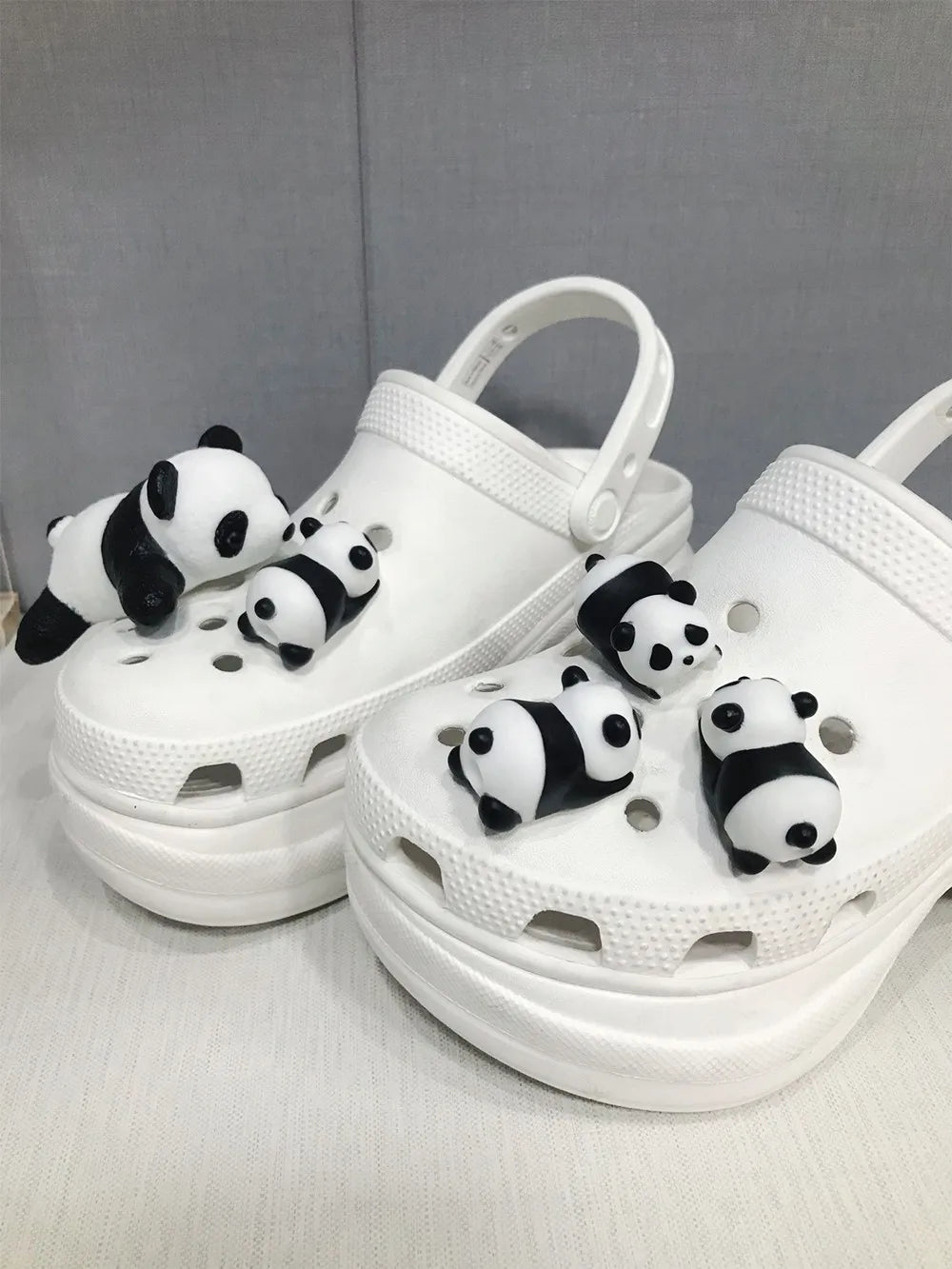 New Cute Panda Sports Sandals Accessory Cartoon DIY Decorative 3D Buckle Accessory Shoes Flower Summer Slippers Decorative