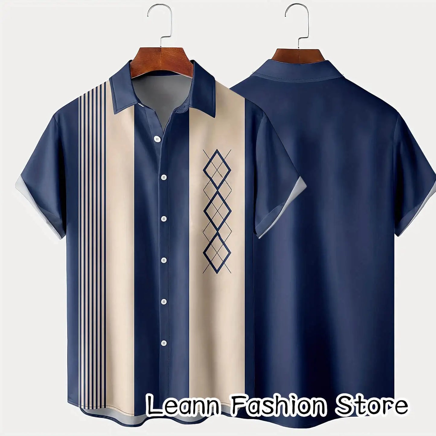 Men Summer Poker Symbol Stripe Print Shirt Casual Beach Short Sleeve Clothing Male Button Lapel Collar Fashion Leisurewear