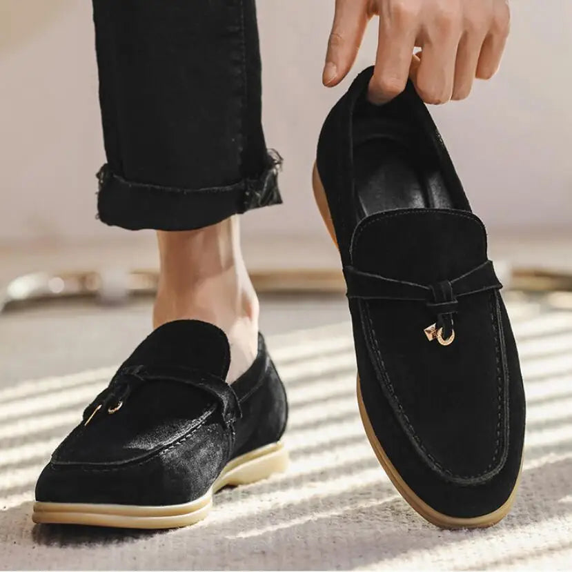 Fashion Men's Casual Shoes Genuine Suede Leather Men Classic British Style Tassels Loafers Moccasins Mens Outdoor Driving Flats