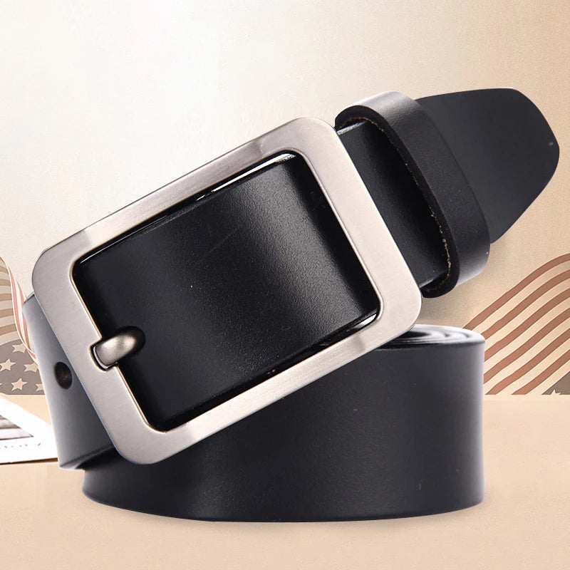 Japanese style buckle simple belt men's belt new large size 100-130cm vintage needle buckle men's belt high quality