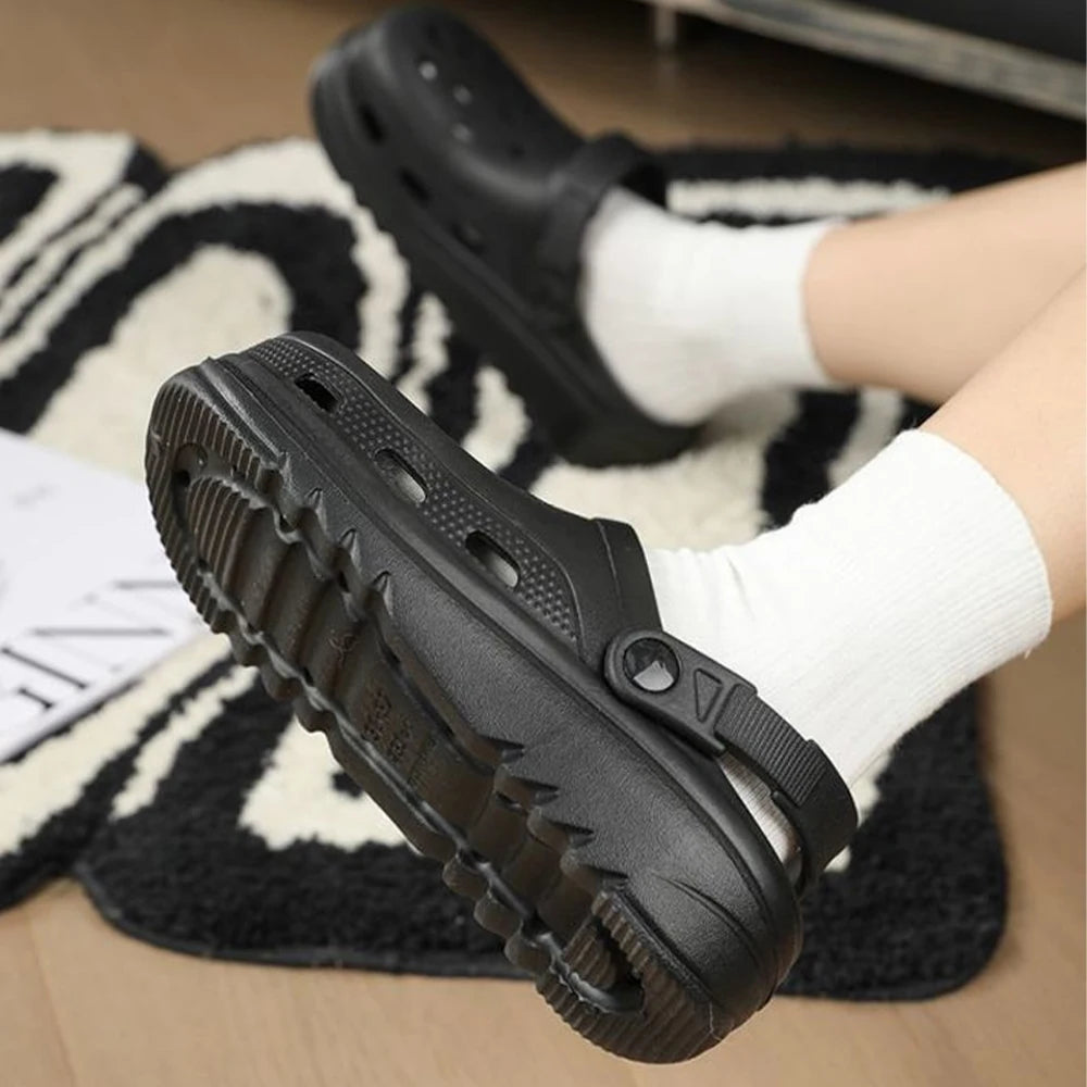 ZHIDA Summer Beach Sandals Hollow Out Platform Slippers for Women Clogs EVA Anti Slip Thick Bottom Garden Shoes