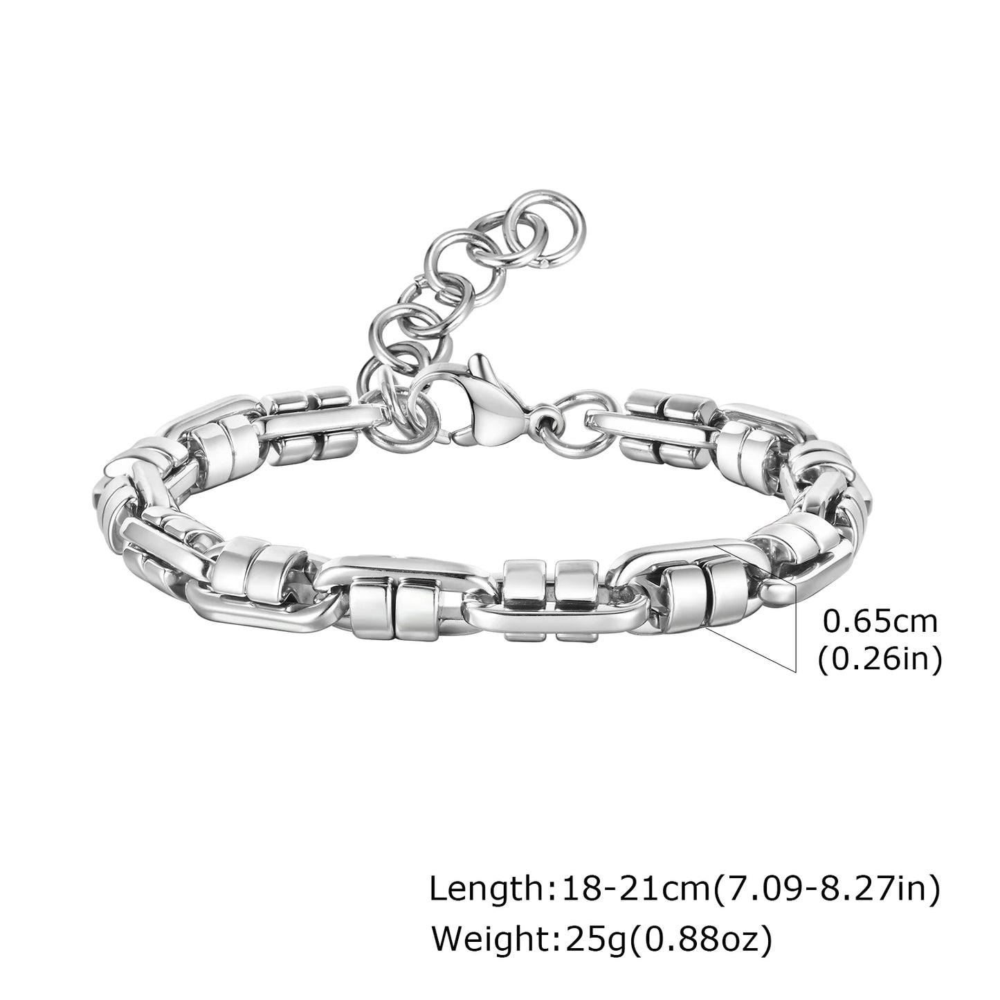 New Stainless Steel Bracelets for Men Boys,Anti Allergy Chain Links Wristband,Hip Hop Trendy Jewelry Gifts to Father BBF