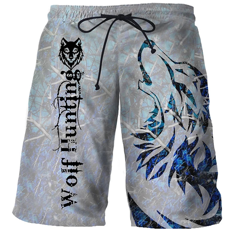 Cool Tiger Lion Wolf Summer Swimwear Shorts Comfortable Surf Board Shorts Quick Dry Swimsuit Sport Trunks Men's Beach Shorts Boy
