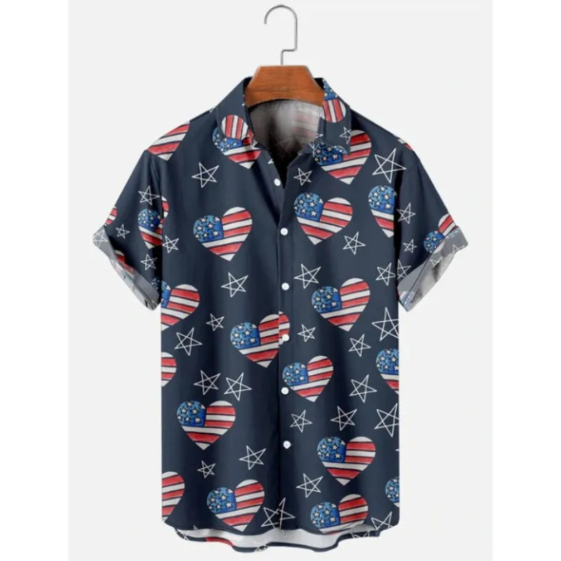2023 Men's Hawaiian Shirt Cat Printed Short Sleeve Tops Beach Vacation Sunset Harajuku Clothing Casual Unisex Style Shirts