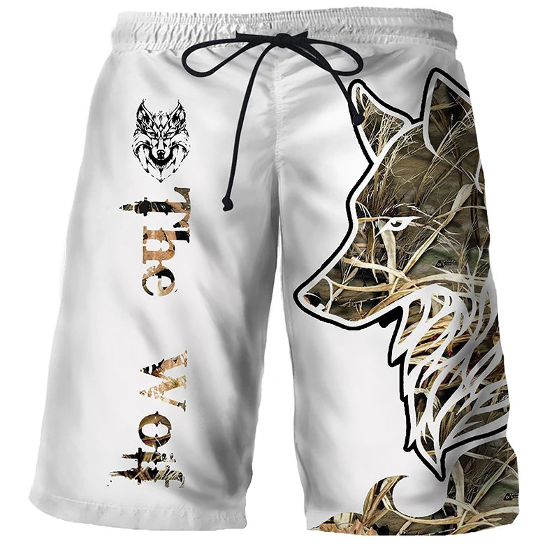 Cool Tiger Lion Wolf Summer Swimwear Shorts Comfortable Surf Board Shorts Quick Dry Swimsuit Sport Trunks Men's Beach Shorts Boy