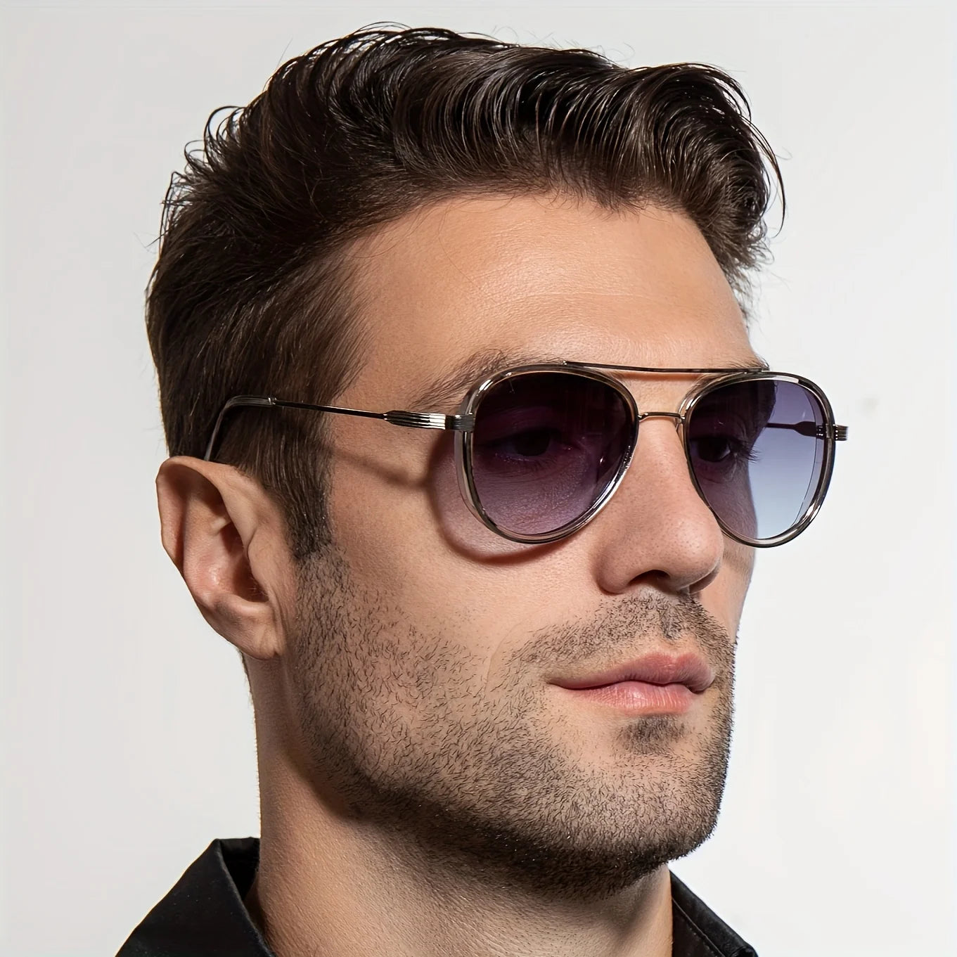 New Men Sunglasses Punk Sunglasses Men's Square Uv400 Twin-beam Aviator Sunglasses Designer Sun Glasses Male Sunglasses UV400