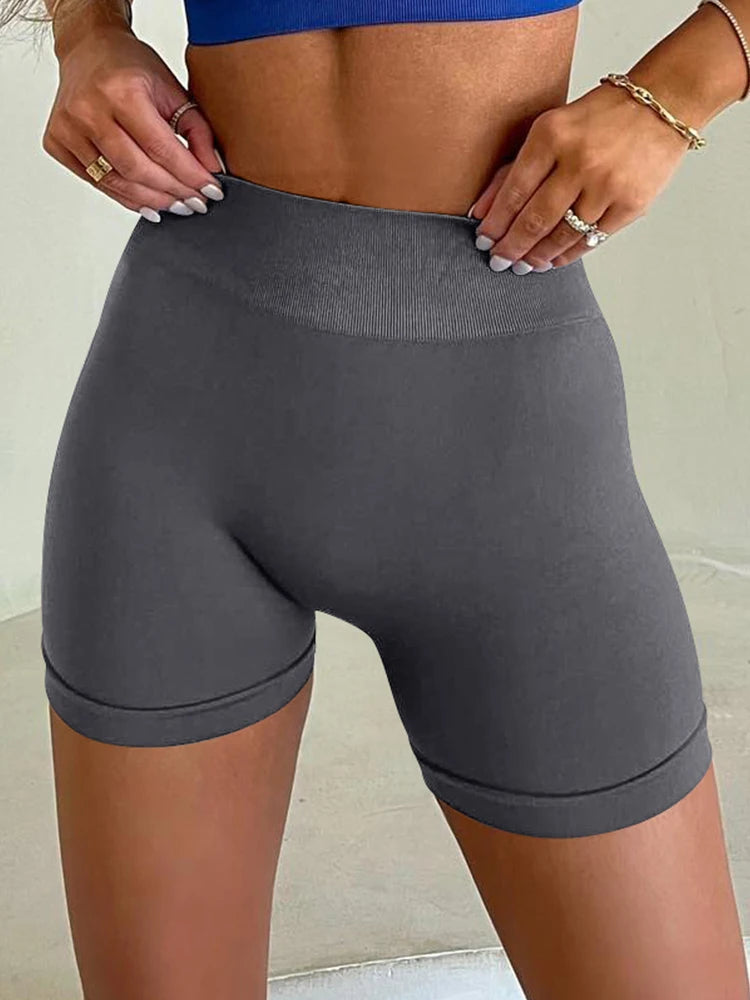 OQQ 2024 Women's Yoga Shorts High Waisted Fitness Pants Seamless Hip Lifting Ladies Sports Shorts