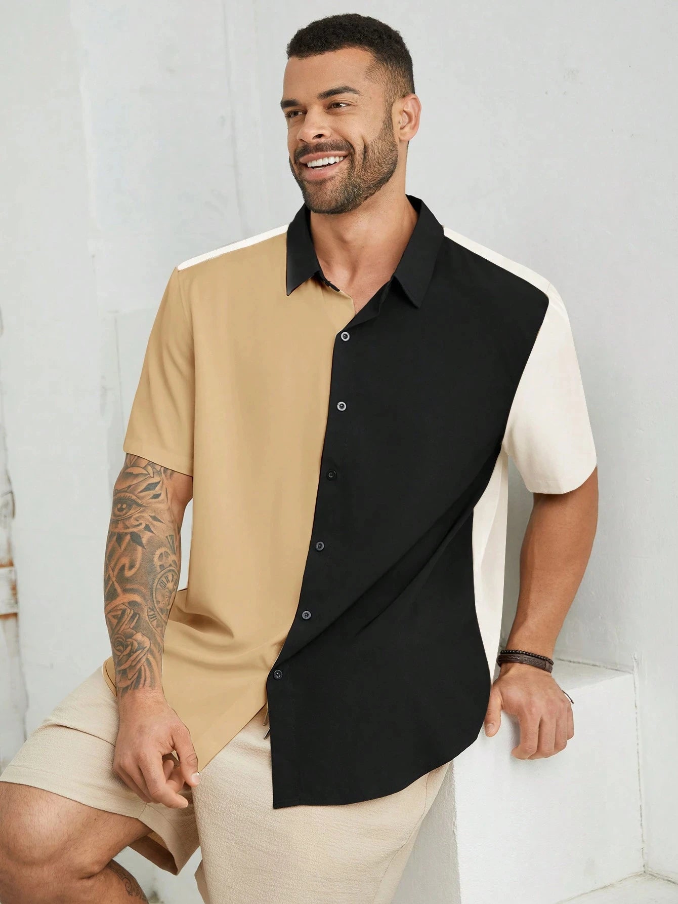 Men's Shirt Ethnic pattern design 3D Printed Christ Summer Short Sleeve Daily Street Tops Button Summer Men's Clothes