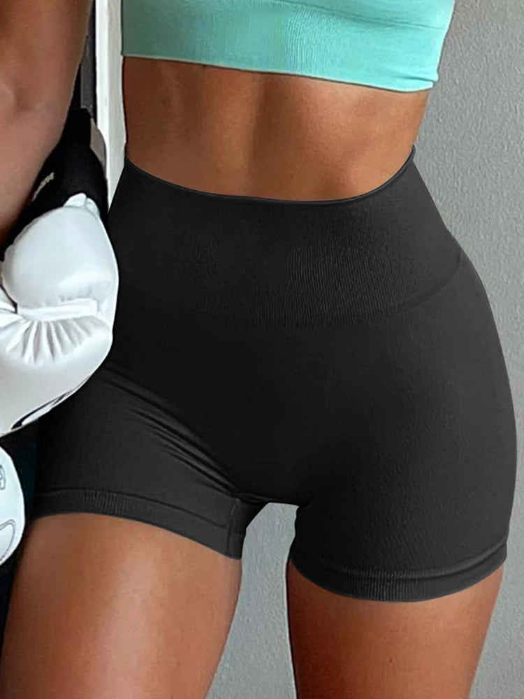 OQQ 2024 Women's Yoga Shorts High Waisted Fitness Pants Seamless Hip Lifting Ladies Sports Shorts