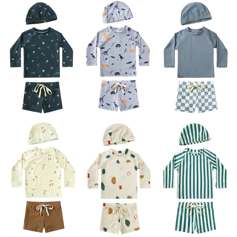 Cute Baby Boys Girls Bikinis Set 2025 Summer Children Beach Wear Ruffle Kids Swimsuit Bathing Suit Printed Swimwear Monokini