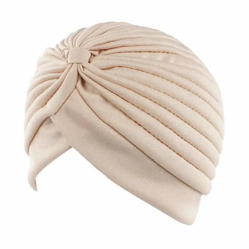 Twist Turban Caps Women Knot Muslim Hijab Shiny Indian Hat Sleep Night Cap Casual Solid Color Headscarf Stretch Head Wrap