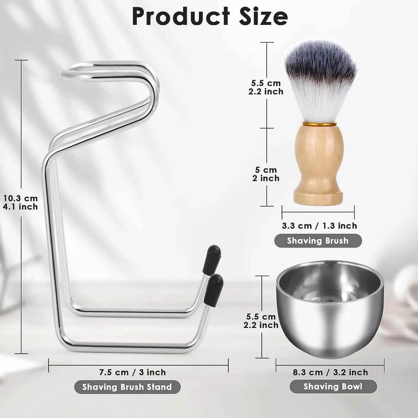 Shaving Brush Set, 3-in-1 Shaving Set with Shaving Brush, Shaving Bowl and Shaving Stand, Father's Day Men's Shaving Gift Set
