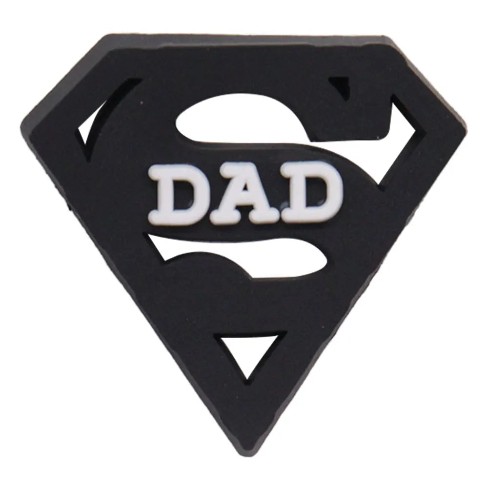 1-34PCS Cartoon Papa Happy Father's Day Best Dad Heart PVC Shoes Charms Accessories Buckle Clog Decorations DIY Bracelet