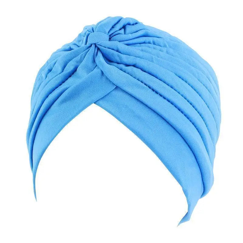 Twist Turban Caps Women Knot Muslim Hijab Shiny Indian Hat Sleep Night Cap Casual Solid Color Headscarf Stretch Head Wrap