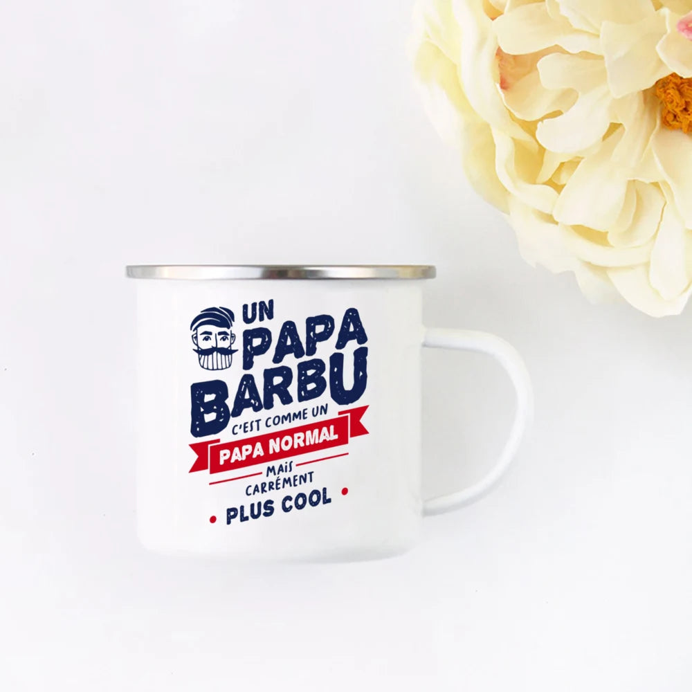 Papa Definition Father's Day Mug Gift From Son or Daughter Enamel Camp Mug Birthday Gift Idea Daddy Camper Travel Cups
