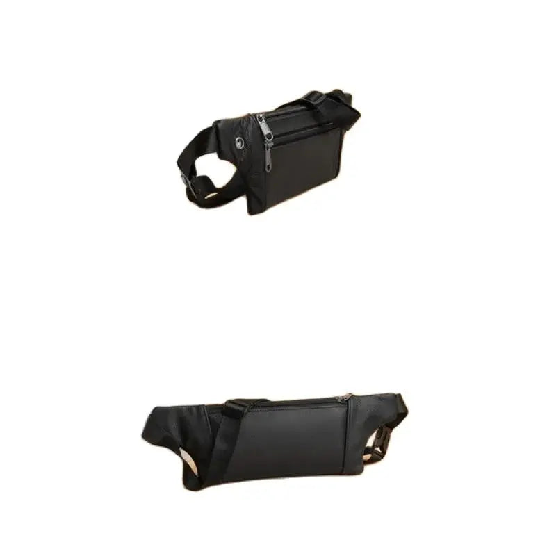 GENODERN Genuine Leather Men's Belt Bag Ultra-Thin Crossbody Bag