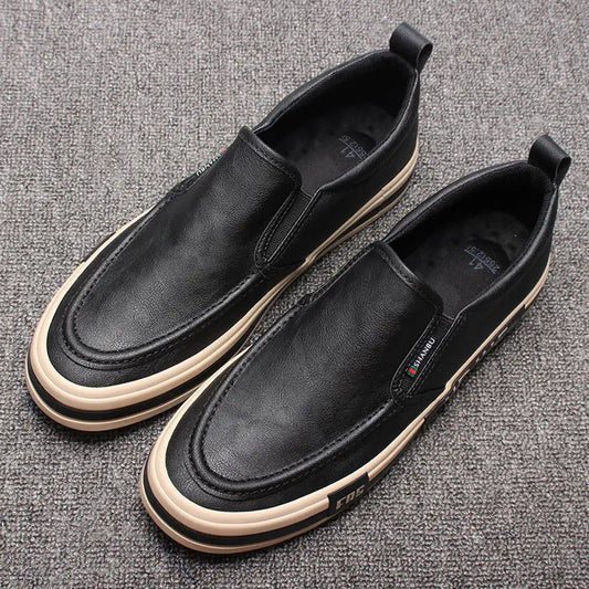 Leather Shoes for Men Flat Round Toe Man Casual Loafers Shoe Pu Summer Sale in Promotion Comfortable Retro Social Low Price On