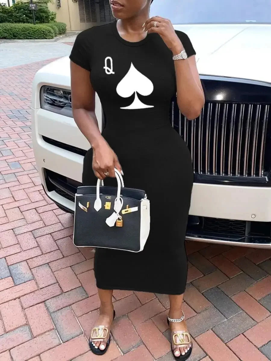 Women's Summer Short Sleeved Sexy Dress Black Long Dresses Plus Size Short Sleeve Sexy Side Open Party Maxi T Shirt Dress