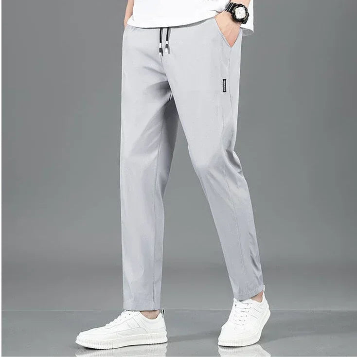 2024 Men's Sports Pants Spring Business Casual Loose Comfortable Drawstring Straight Pants Outdoor Fitness Jogger Men's Pants