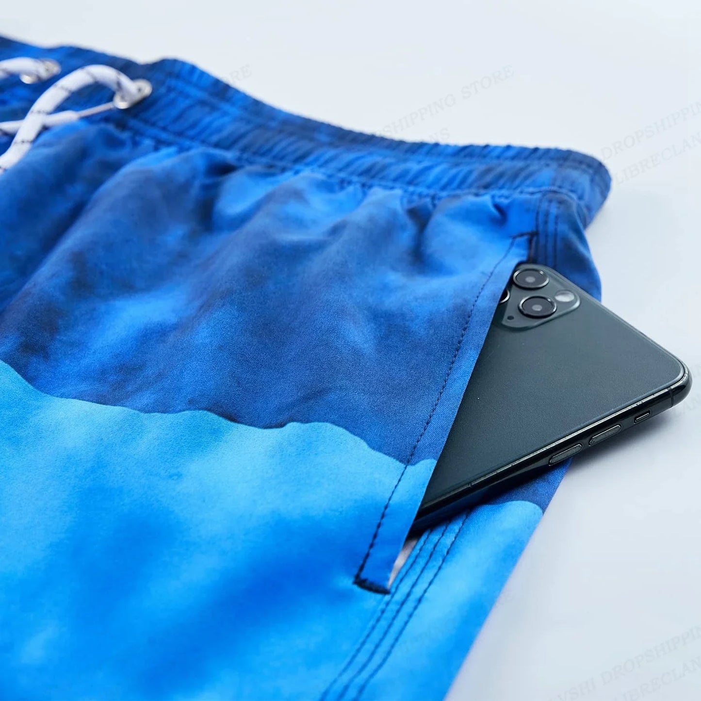 New Summer Vacation Men's Palm Tree Print Drawstring Waist Board Shorts Fashion Swim Trunks 3D Print Breathable Short Streetwear