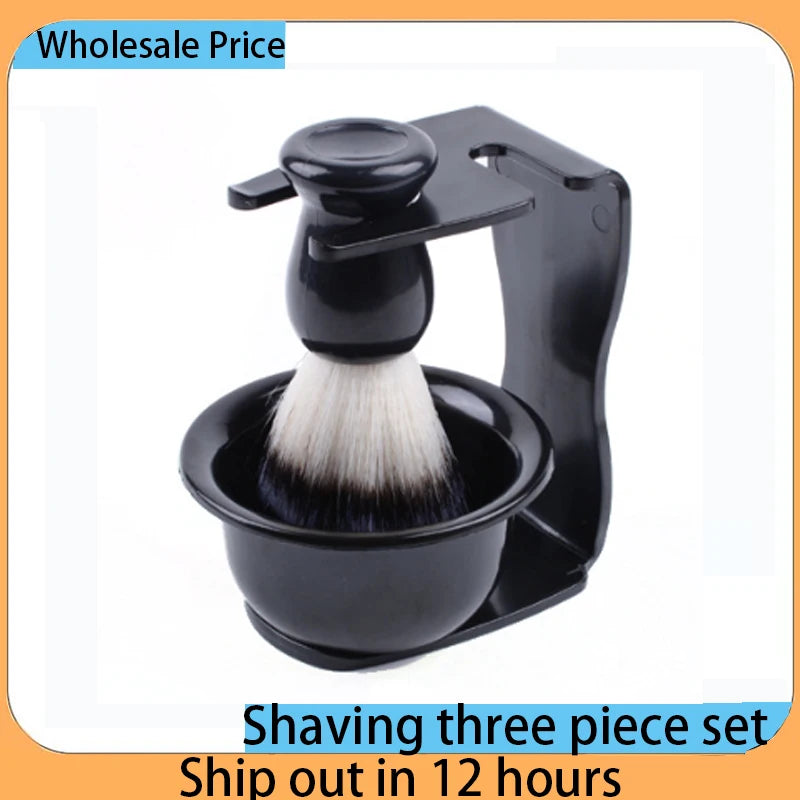 Shaving Brush Set, 3-in-1 Shaving Set with Shaving Brush, Shaving Bowl and Shaving Stand, Father's Day Men's Shaving Gift Set
