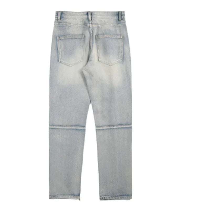 Men Summer Big Ripped Tassel Fashion Jeans Male Breathable Streetwear Baggy Hip Hop Distressed Denim Pants Y2k Goth Trouser