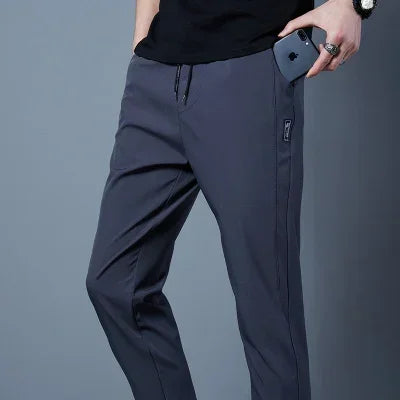 2024 Men's Sports Pants Spring Business Casual Loose Comfortable Drawstring Straight Pants Outdoor Fitness Jogger Men's Pants