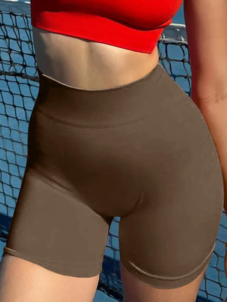 OQQ 2024 Women's Yoga Shorts High Waisted Fitness Pants Seamless Hip Lifting Ladies Sports Shorts