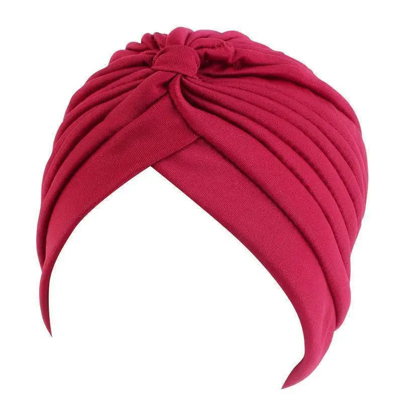 Twist Turban Caps Women Knot Muslim Hijab Shiny Indian Hat Sleep Night Cap Casual Solid Color Headscarf Stretch Head Wrap