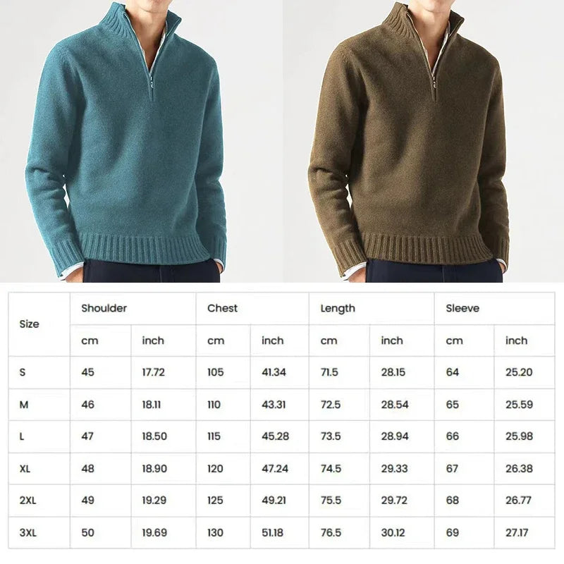 Mens Winter Casual Daily Warm Coats Turtlenecks Half Zipper Sweaters Knitwear Spring Pullovers Solid Long Sleeved Tops for Male