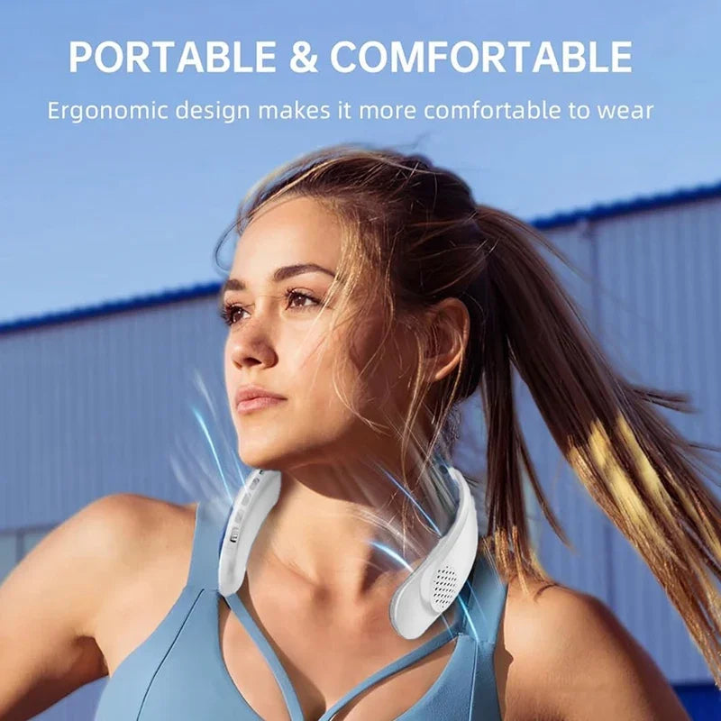 Bladeless Neck Fan,4 Turbo Portable Neck Fan,4000Mah Battery Operated, 360° Cooling Airflow,For Home,Office,Travel