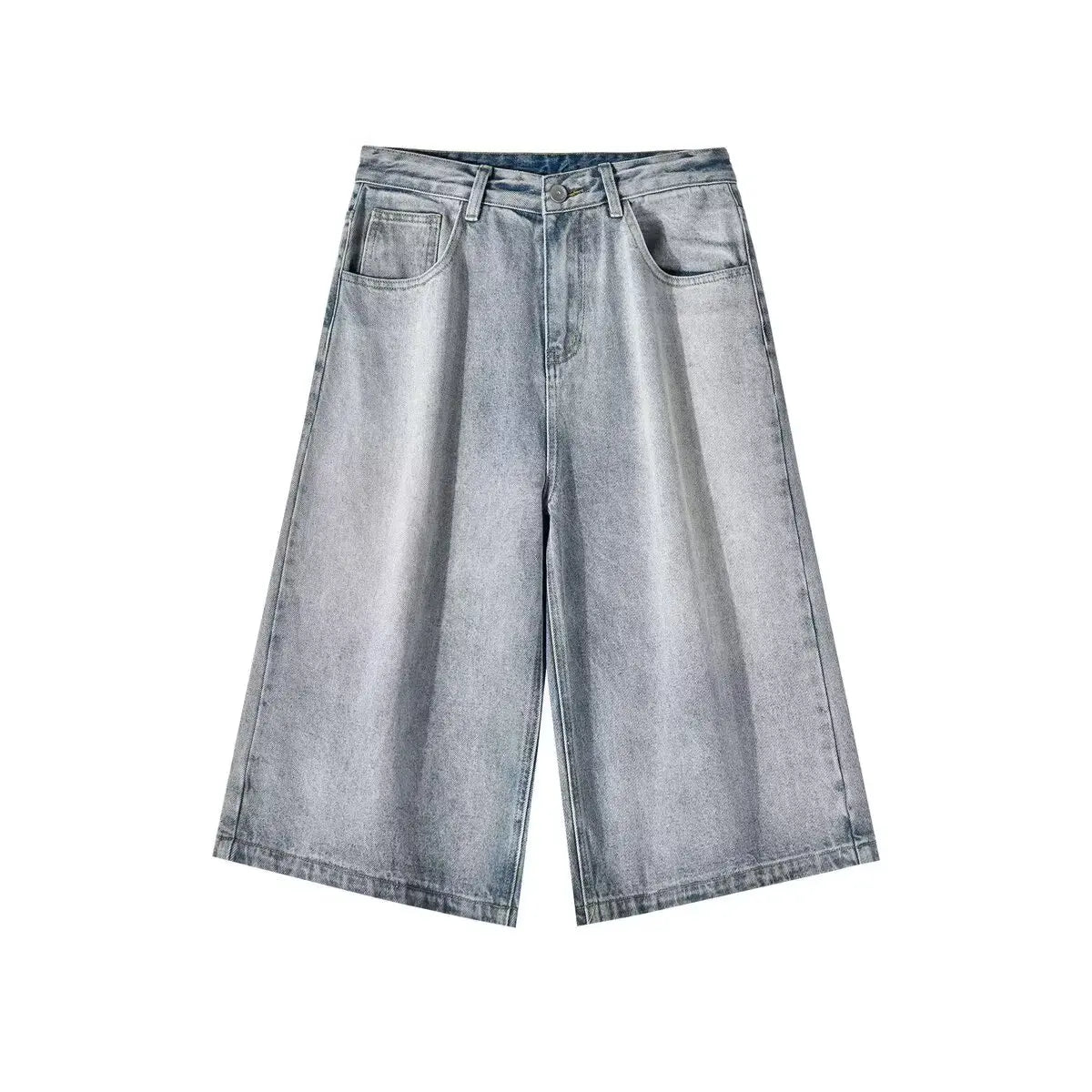 Wide-leg Seven-point Denim Shorts Men's 2025 Summer New High-end Fashion Brand Straight Casual Pants Man Jeans Y2k Clothes Baggy