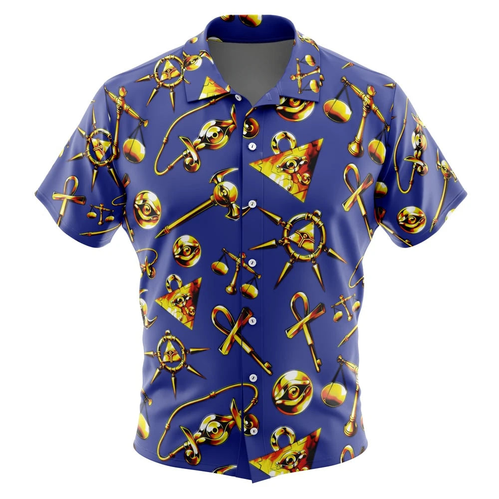Tri Force Zelda Button Up Hawaiian ShirtFashion Trend Breathable Loose Versatile Casual Sports Summer Men
